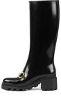 Кроссовки rubber horsebit tall boots 'black' Gucci, черный - фото