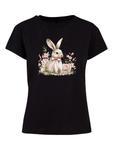Футболка F4NT4STIC Niedlicher Osterhase Mit Blumen, Black - фото