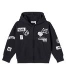 Худи из хлопковой смеси с принтом Marley Molo, черный - фото