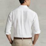 Льняная рубашка Polo Ralph Lauren, хаки - фото 8