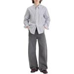 Полосатая рубашка с фигурным подолом Acne Studios, синий - фото 5