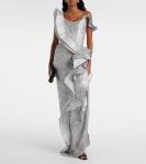 Платье Satellite Wave с оборками Maticevski, Silver Fleck - фото 2