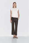 Брюки Massimo Dutti FLARE FIT CROPPED, Mottled Dark Brown - фото