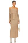 Юбка макси LPA Milas, кэмел - фото 4