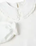 Футболка для девочек с нагрудником и рюшами Zippy, белый - фото 2