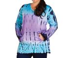 Топ с капюшоном Cala Tie-Dye - Plus In Blue On The Plus Side, синий - фото