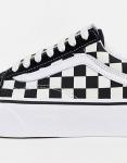 Черно-белые кроссовки на платформе Vans Checkerboard Old Skool - фото 3