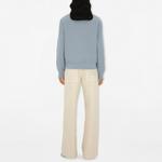 Хлопковый свитшот с вышитым логотипом Burberry, синий - фото 4