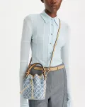 Мини-Сумка-Ведро из джинсовой ткани с монограммой T. Tory Burch, синий - фото 3