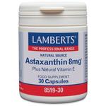 Ламбертс Астаксантин 8 мг 30 растительных капсул Lamberts - фото