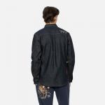 Джинсовая рубашка с вышитым рисунком «Чайка» Evisu, синий - фото 4