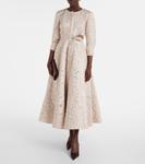 Платье миди из жаккарда ламе Carolina Herrera, золотой - фото 2