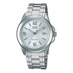 Часы CASIO Waterproof Stainless Steel Strap Mens Silver Analog, цвет silver - фото