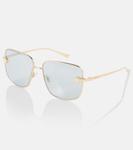 Квадратные солнцезащитные очки Medusa Versace, Gold/Blue - фото 4