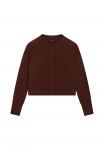 Кардиган Massimo Dutti BUTTONED LONG SLEEVE WITH CREW NECK, Bordeaux - фото 7