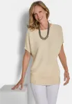 Edler mit glanz basic tshirt Goldner, Cream White - фото 4