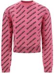 Balenciaga жаккардовый свитер, розовый - фото
