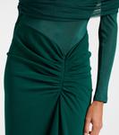 Платье макси Sonora из шелкового тюля с рюшами Christopher Esber, Evergreen - фото 5