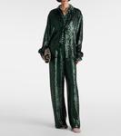 Рубашка с пайетками Dries Van Noten, Bottle - фото 2