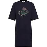 MSGM Женское черное платье с коротким рукавом - фото