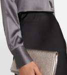 Юбка миди из атласа BRUNELLO CUCINELLI, черный - фото 4