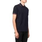 Поло с полосой на воротнике Logo Stripe Moncler, синий - фото 4