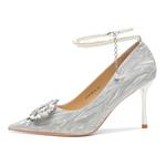 Ainer-cat Ainer cat Slim Heel High Heels 8cm Women's Silver - фото 5