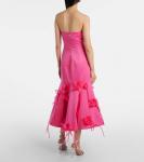 Платье миди с цветочной аппликацией Rotate, Hot Pink - фото 3