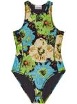 GANNI боди с цветочным принтом, синий - фото