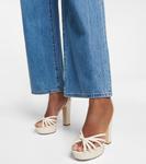 Сандалии Isra из кожи на платформе Jimmy Choo, Latte - фото 4