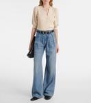 Топ Coralee из хлопковой смеси Veronica Beard, Limestone - фото 2