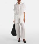 Нико укороченные брюки-бочонок из рами Leset, Parchment - фото 2