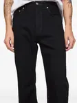Джинсы с кожаной нашивкой Acne Studios, черный - фото 5