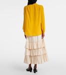 Крепдешиновая рубашка Valentino, Bright Narciso - фото 3