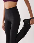 4505 Черные узкие леггинсы для йоги узкого кроя с запахом на талии Tall - фото 4