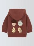 Детская толстовка с капюшоном и молнией в виде гриба John Lewis, Brown - фото 2