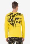 Свитшот в классном стиле Cipo & Baxx, желтый - фото 4