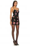 Платье мини For Love & Lemons Jude, черный - фото 2