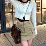 Короткая юбка-карго женская NEVER RULE, хаки - фото 2