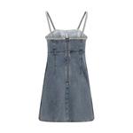 Джинсовое мини-платье с жемчугом Self-Portrait, светло-голубой - фото 2