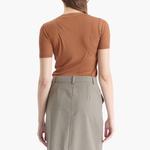 Футболка в рубчик Auralee, коричневый - фото 3