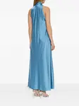 Платье макси без рукавов с бантом Forte Forte, синий - фото 4