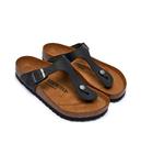 Шлепанцы кожаные Birkenstock Gizeh, черный - фото 3