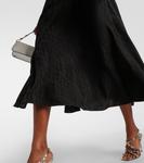 Шелковое платье миди с монограммой Valentino, Nero - фото 5