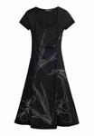 Платье Desigual MIDI WITH FLORAL SILHOUETTES, Black/Brown - фото 6