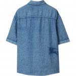 Рубашка Short sleeve Linen Shirt Burberry, синий - фото 4