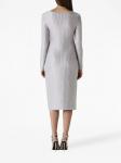 TOM FORD платье в рубчик с вырезом, серый - фото 2