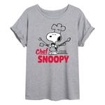 Футболка Juniors Peanuts Chef Snoopy oversize Licensed Character, серый - фото