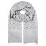 Шарф вязаный унисекс светло-серый GUCCI - фото 2
