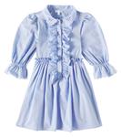 Платье-рубашка из хлопка с оборками Patachou, Sky Blue - фото